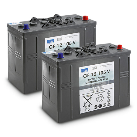 Jeu de batteries, 24 V, 105 Ah, Sans entretien