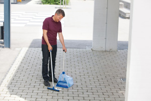 Vuilblik met rubberprofiel en vuilschuif