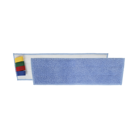 Blauwe kortvezel microvezel klittenbandmop, 60 cm